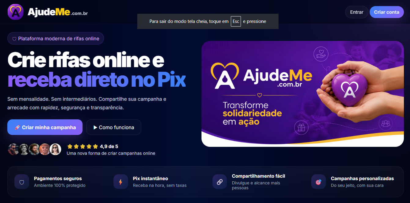 Plataforma de campanhas - preview